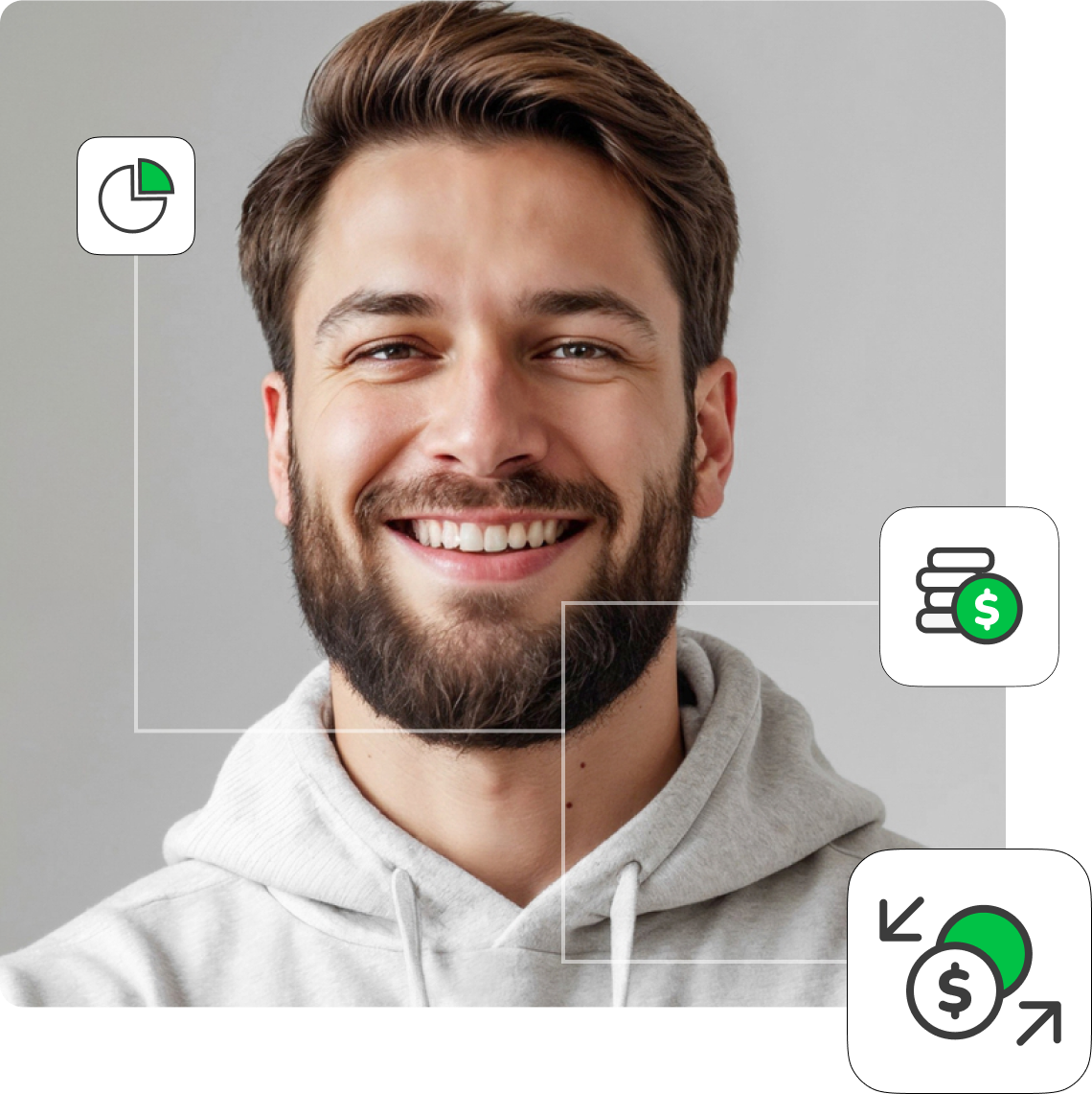 Financial Freedom Trading Dashboard with Icons